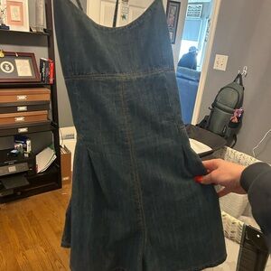 Miou Muse Denim Romper/Sleeveless Dress size M
